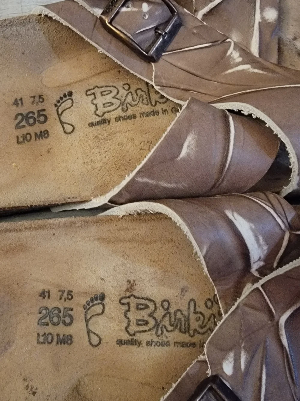 Birkenstock Brown Men’s Slide Sandals with Buckle Straps